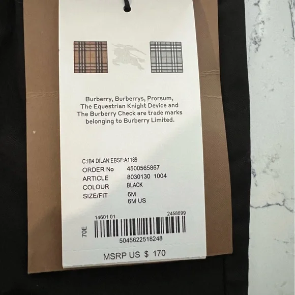 Burberry boy Joggers size 6 month